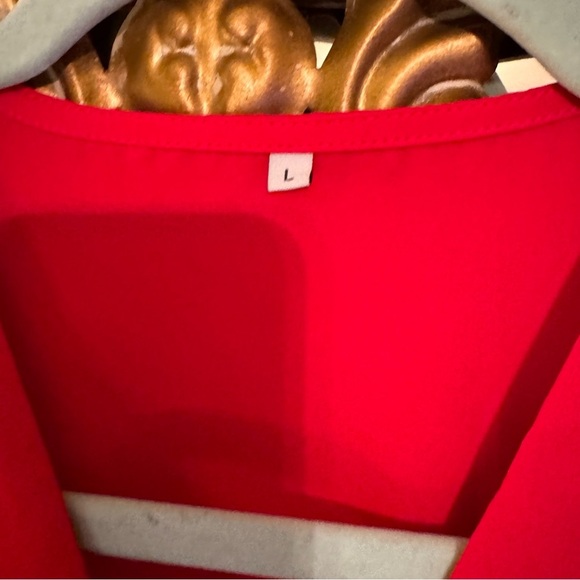 Long sleeve v neck flowy mini dress size large - Picture 4 of 5